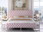 Madison Pink Velvet Cal King Bed (Oversized)