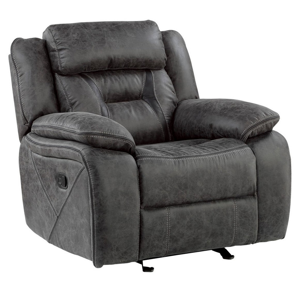 Madrona Hill Gray Microfiber Manual Recliner