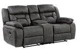 Madrona Hill Gray Microfiber Manual Recliner Loveseat