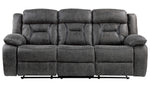 Madrona Hill Gray Microfiber Manual Recliner Sofa