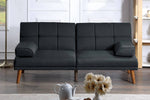 Mahika Black Linen-Like Fabric Adjustable Sectional