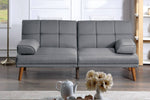 Mahika Blue Grey Linen-Like Fabric Adjustable Sectional