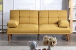 Mahika Mustard Linen-Like Fabric Adjustable Sectional