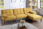 Mahika Mustard Linen-Like Fabric Adjustable Sectional