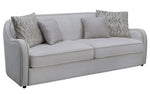 Mahler Beige Linen 2-Seat Sofa with Nailhead Trim