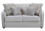 Mahler Beige Linen Loveseat with Nailhead Trim