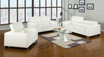 Makri White Bonded Leather Match Chair