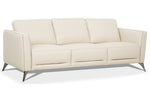 Malaga Contemporary Cream Leather Sofa