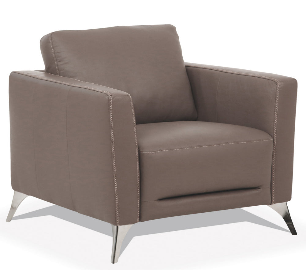 Malaga Contemporary Taupe Leather Chair