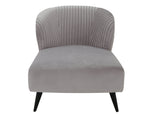 Maliah Pleated Grey Velvet Settee