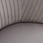 Maliah Pleated Grey Velvet Settee