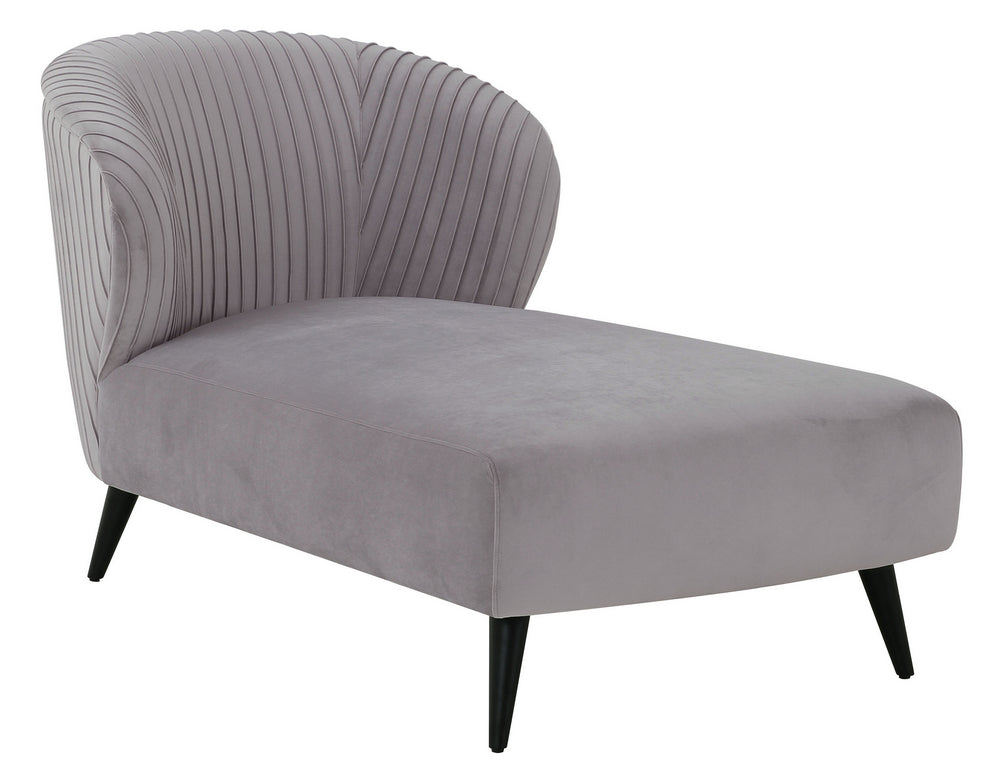 Maliah Pleated Grey Velvet Settee