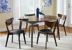 Malone 5-Pc Dark Walnut Wood Dining Table Set