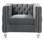 Manana Gray Velvet Fabric Chair