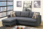 Manuela Blue Grey Fabric Reversible Sectional Sofa