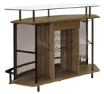 Margaret Brown Oak Wood/Black Nickel Metal Bar Unit