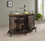 Margaret Brown Oak Wood/Black Nickel Metal Bar Unit