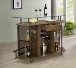 Margaret Brown Oak Wood/Black Nickel Metal Bar Unit