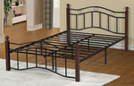 Margaret Brown Wood/Black Metal Full Platform Bed