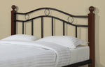 Margaret Brown Wood/Black Metal Full Platform Bed