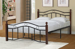 Margaret Brown Wood/Black Metal Full Platform Bed