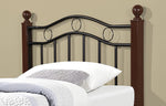 Margaret Brown Wood/Black Metal Twin Platform Bed