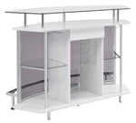 Margaret White Wood/Chrome Metal Bar Unit