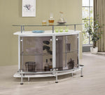 Margaret White Wood/Chrome Metal Bar Unit