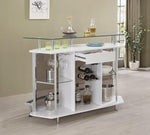 Margaret White Wood/Chrome Metal Bar Unit