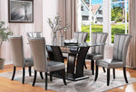 Marietta Clear Glass/Dark Brown Wood Dining Table