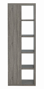 Harrison Weathered Grey Wood 5-Tier Bookcase