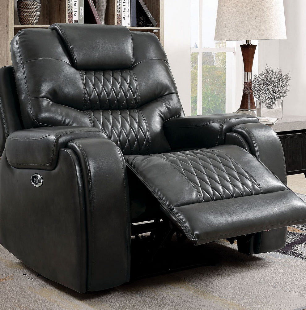 Marley Gray Leatherette Power Recliner