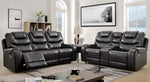 Marley Gray Leatherette Power Recliner Sofa