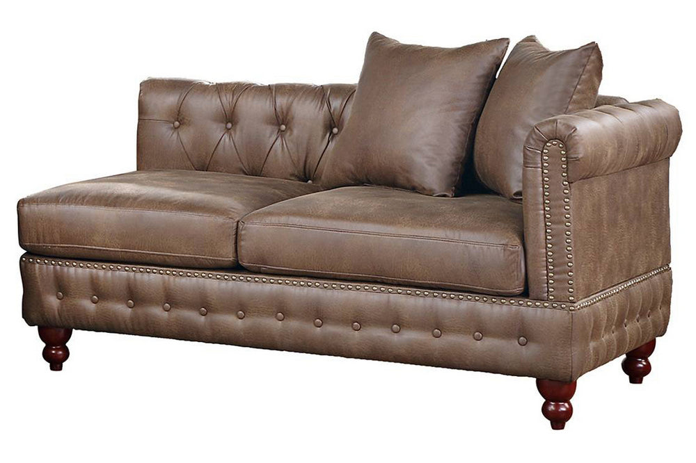 Marlow Dark Coffee Breathable Leatherette Reversible Chaise