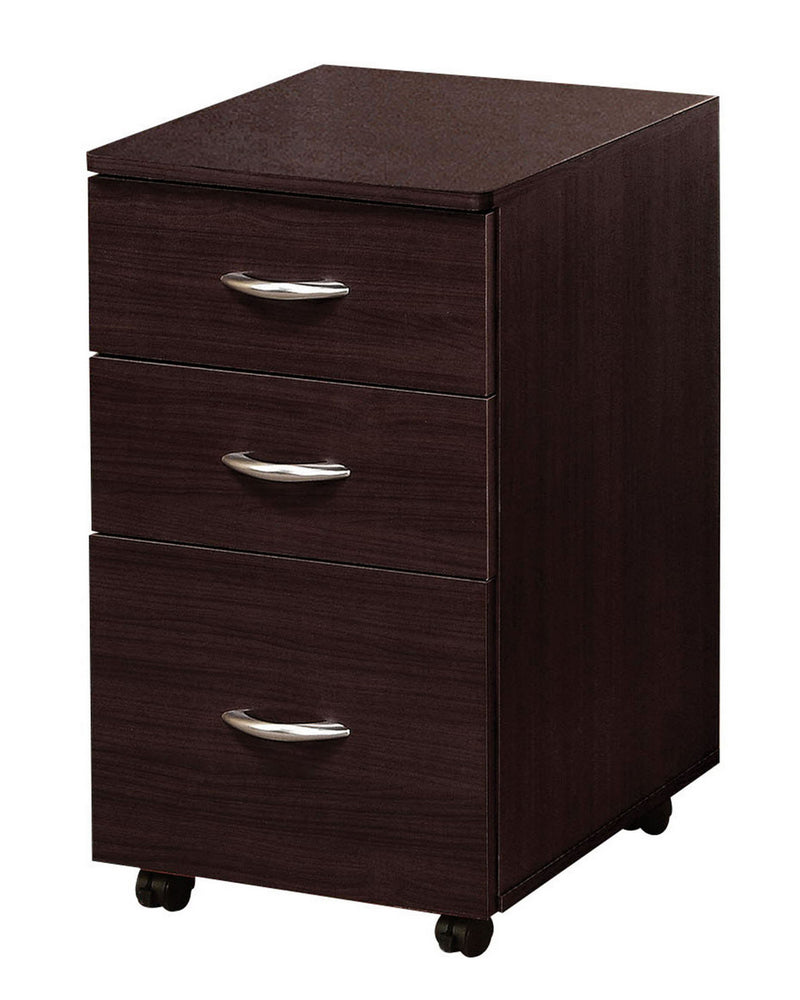 Marlow Espresso Wood File Cabinet with 3 Drawers