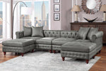 Marlow Slate Grey Modular Sectional with Ottomans