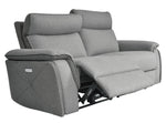 Maroni Gray Fabric Power Recliner Loveseat with USB