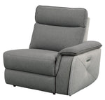 Maroni Gray Power Recliner Loveseat with Console