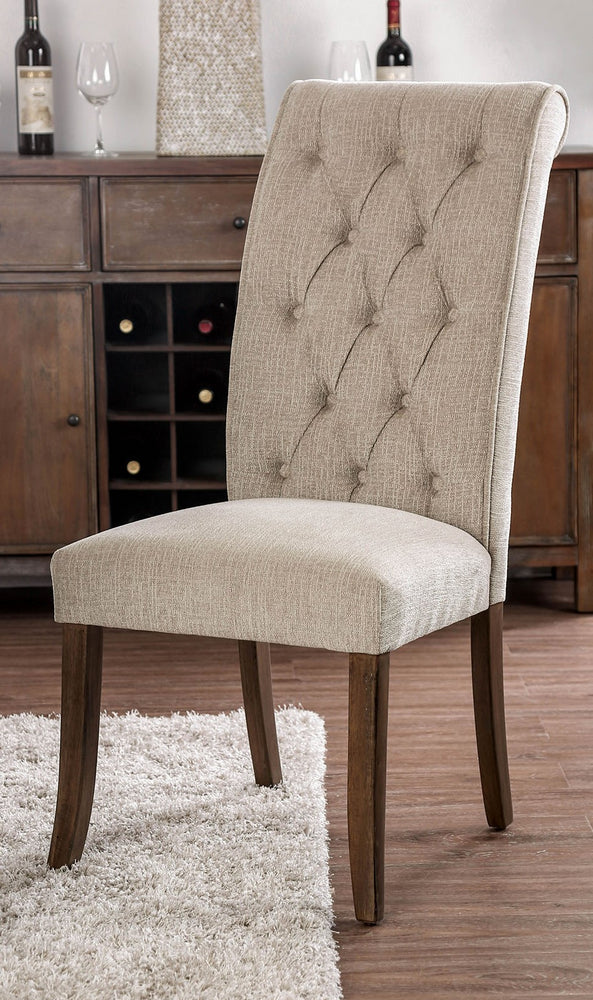 Marshall 2 Beige/Antique Oak Side Chairs