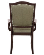 Marston 2 Dark Cherry Wood/Neutral Fabric Arm Chairs