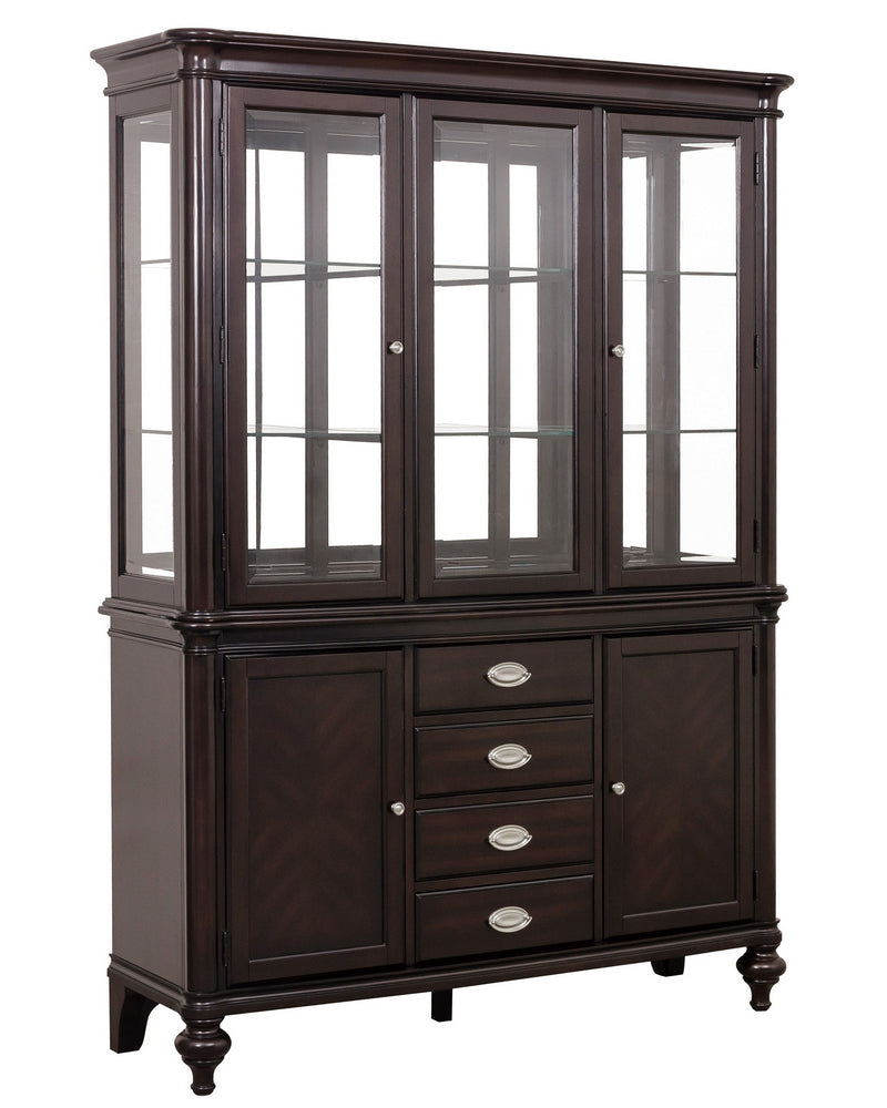 Marston Dark Cherry Wood Buffet & Hutch