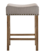 Martha II 2 Weathered Oak Fabric/Wood Counter Height Stools