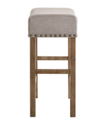 Martha II 2 Weathered Oak Fabric/Wood Counter Height Stools