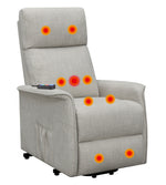 Massima Beige Fabric Power Lift Massage Recliner