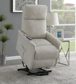 Massima Beige Fabric Power Lift Massage Recliner