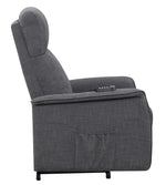 Massima Charcoal Fabric Power Lift Massage Recliner