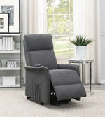 Massima Charcoal Fabric Power Lift Massage Recliner