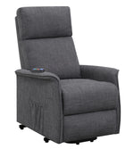 Massima Charcoal Fabric Power Lift Massage Recliner