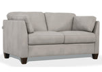 Matias Dusty White Leather Loveseat with Sloped Armrests