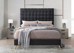 Maude Dark Gray Linen Fabric Cal King Platform Bed